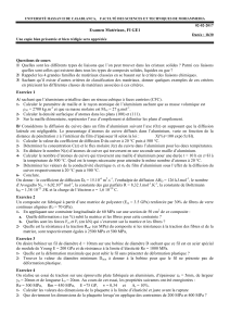 Examen Matériaux FI GE1 - Université Hassan II Casablanca 2017