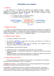 Généralités sur les capteurs : Définition, Types et Caractéristiques