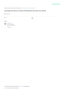Stress au travail : Concepts et outils d'&eacute;valuation