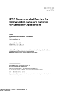 IEEE Std 1115: Sizing Nickel-Cadmium Batteries
