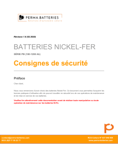 Sécurité Batteries Nickel-Fer : Consignes et Précautions
