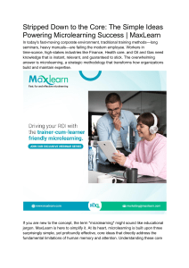 Microlearning: Core Ideas for Successful Corporate Training