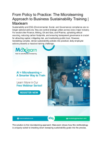 Microlearning for Business Sustainability Training
