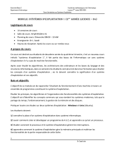 Syllabus: Introduction aux Systèmes d'exploitation - Licence 2 Batna 2