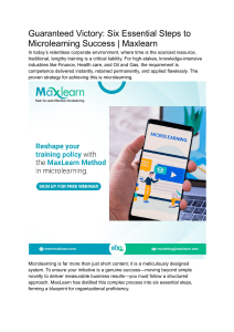 Microlearning Success: 6 Steps to Guaranteed Victory | MaxLearn