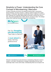 Simplicity is Power  Understanding the Core Concept of Microlearning   MaxLearn