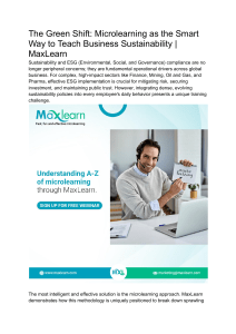 The Green Shift  Microlearning as the Smart Way to Teach Business Sustainability   MaxLearn