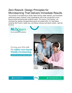 Zero Rework  Design Principles for Microlearning That Delivers Immediate Results