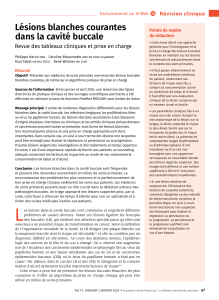 Lésions blanches buccales: revue clinique et prise en charge pour médecins