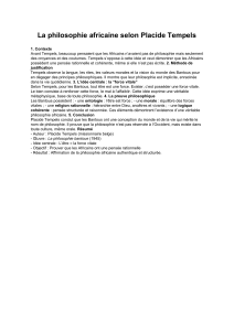 Philosophie Africaine selon Tempels : R&eacute;sum&eacute; et Analyse de la Force Vitale