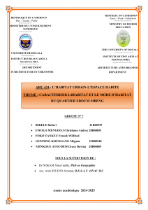 Caractériser l'Habitat Urbain à Eboum-Mbeng, Nkongsamba