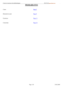 Probabilités : Cours et exercices de mathématiques