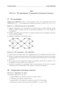 TD 4 : Tri topologique, Composantes connexes - L3 Informatique