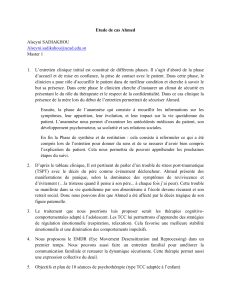 Étude de cas : Traitement du TSPT chez l'adolescent Ahmed