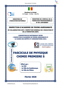 Physique-Chimie Première S : Fascicule d'Exercices Corrigés