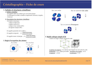 Cristallographie : Fiche de cours sur les structures cristallines