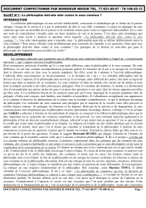 Philosophie et sens commun : une dissertation