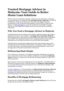 mortgage advisor Malaysia