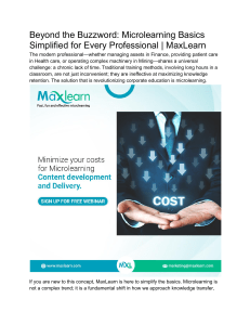 Beyond the Buzzword  Microlearning Basics Simplified for Every Professional   MaxLearn