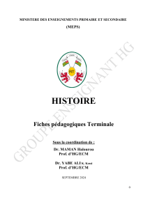 Fiches Pédagogiques Histoire Terminale (MEPS) - Septembre 2024