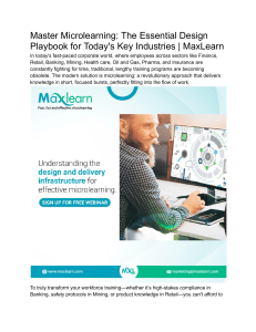 Master Microlearning  The Essential Design Playbook for Today's Key Industries   MaxLearn