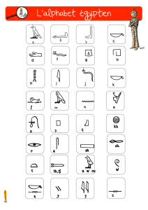L'alphabet égyptien: Hiéroglyphes et leurs transcriptions phonétiques