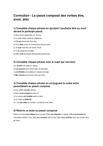 Correction : Passé Composé - Être, Avoir, Aller (Exercices de Grammaire)