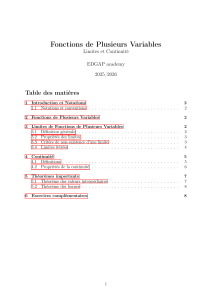 Fonctions de Plusieurs Variables : Limites et Continuit&eacute; - EDGAP Academy