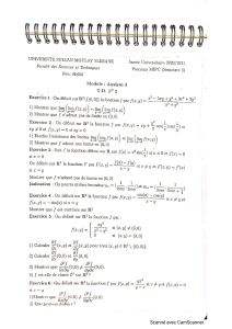 Exercices d'Analyse 3 - Limites et D&eacute;riv&eacute;es Partielles (TD 2)