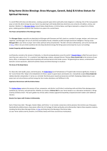 Bring Home Divine Blessings: Brass Murugan, Ganesh, Balaji & Krishna Statues for Spiritual Harmony