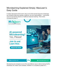 Microlearning Explained Simply  MaxLearn’s Easy Guide