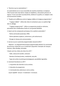 Automatismes Industriels: API, Logique, GRAFCET - Questions/Réponses