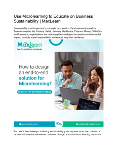 Microlearning for Business Sustainability | MaxLearn