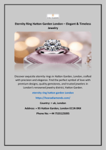 Eternity Ring Hatton Garden London – Elegant & Timeless Jewelry