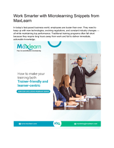 Work Smarter with Microlearning Snippets from MaxLearn