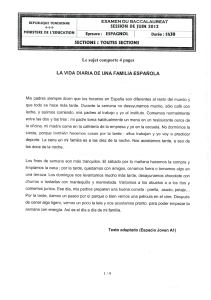 Examen d'Espagnol: La Vie Quotidienne d'une Famille Espagnole