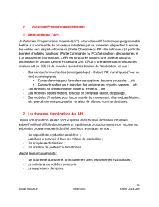 Cours sur les Automates Programmables Industriels (API)