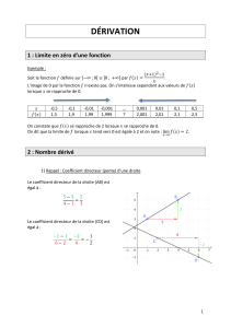 D&eacute;rivation : Cours de maths sur les limites et fonctions d&eacute;riv&eacute;es