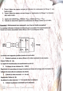 Redressement non command&eacute; : Pont de Gra&euml;tz & Condensateur de filtrage