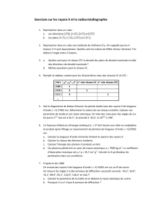 Exercices Rayons X & Radiocristallographie | Physique des Matériaux