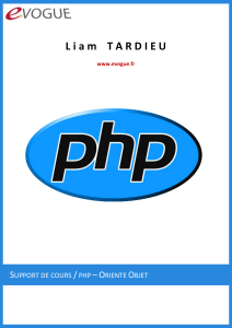Support de Cours PHP Orient&eacute; Objet - Liam Tardieu | Evogue.fr