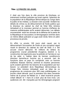 Le Procès 100 Jours : Détournement de Fonds en RDC et Leçon Morale