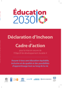 Déclaration d'Incheon & Cadre d'Action ODD 4: Éducation 2030
