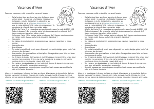 Vacances d'hiver : Devoirs et activités pour élèves