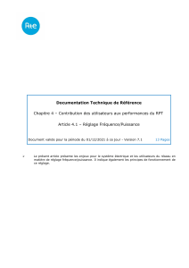 RTE: Réglage Fréquence/Puissance – Documentation Technique de Référence