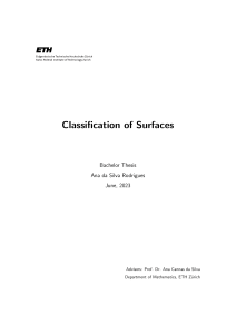 Classification of Surfaces: Bachelor Thesis