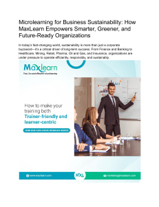 Microlearning for Business Sustainability  How MaxLearn Empowers Smarter, Greener, and Future-Ready Organizations