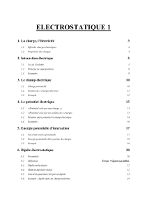 Cours d'&eacute;lectrostatique : Charge, Champ, Potentiel