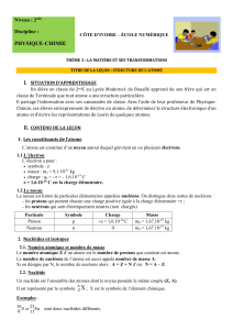Structure de l'Atome: Leçon Complète de Physique-Chimie (2nde)