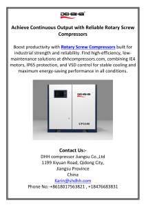 Achieve Continuous Output with Reliable Rotary Screw Compressors